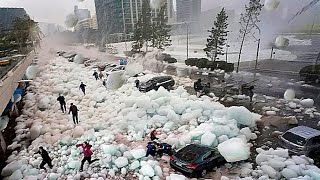 A moments ago in Australia Monster hail caused havoc in Queensland and NSW [upl. by Dnalwor]