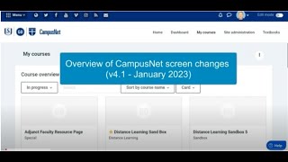 Overview of CampusNet screen changes v41  January 2023 [upl. by Zel]