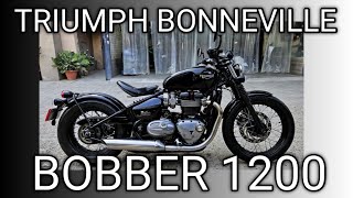 TRIUMPH BONNEVILLE BOBBER 1200  CHECK SOUND  WALK AROUND triumph bobberbike [upl. by Eisiam447]