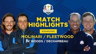 Fleetwood amp Molinari vs Woods amp DeChambeau  Ryder Cup Saturday Foursomes Highlights [upl. by Moria711]