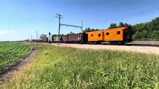 INTERURBAN FREIGHT Train JOHNSON Siding east of UNION Illinois on June 14 2024 [upl. by Stedt]