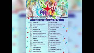 ARUBAS CARNIVAL 70 SCHEDULE 6JAN 202411 FEB 2024 [upl. by Sille149]