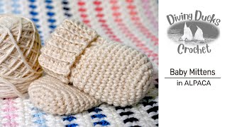 Crochet Mittens Pattern  Baby Mittens in ALPACA Yarn [upl. by Kiefer]