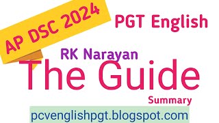 The Guide RK Narayan Summary in Telugu I AP DSC PGT 2024 English [upl. by Helyn]