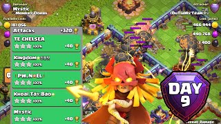 Mass Rocket LoonGiant Arrow  320 Day 9 Legend Push August Season  Clash of clans [upl. by Cirded555]