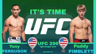 Tony FERGUSON vs Paddy PIMBLETT UFC296 Full FIGHT [upl. by Earissed]