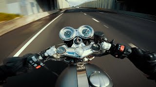 Triumph Thruxton RS  Coffee run 4K POV exhaust sound only [upl. by Ennaillek310]