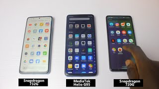 MediaTek helio G95 vs Snapdragon 732G vs Snapdragon 720G Chipset Comparison [upl. by Haile]