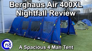 Berghaus Air 400XL Nightfall tent Review  A Spacious 4 Man Air Tent [upl. by Ayana]