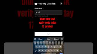 blum new task verify code today 17 october new video code Blum [upl. by Meredi533]