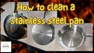 How to clean a stainless steel pan stainlesssteelcooking  Episode 32 [upl. by Annie474]