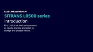 Introducing SITRANS LR500 series radar level measurement for liquids slurries and solids [upl. by Jeni]