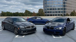 Mercedes C63 AMG W204 vs BMW E92 M3  NA V8 Legends [upl. by Corneille338]