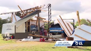 Possible tornado leaves trail of damage in Clanton [upl. by Nial257]