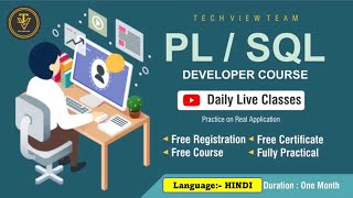 PLSQL Developer Course  Free Certified Course  TechView Team [upl. by Jamison]