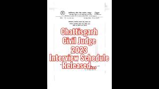 Chattisgarh Civil Judge 2023 Interview Schedule Released PrelimsMaster cgpsc [upl. by Steffen]