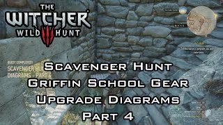 The Witcher 3 Wild Hunt  Scavenger Hunt MASTERCRAFTED Griffin School Gear Upgrade Diagrams Part 4 [upl. by Slaughter]