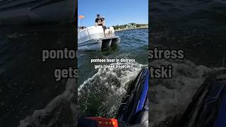 pontoon gets towed by jetski jetski boating boat pontoon lake lakelife fail fails epicfail [upl. by Caasi]