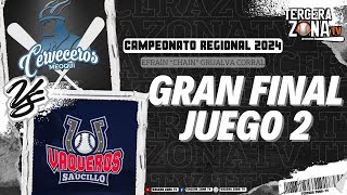 CERVECEROS DE MEOQUI VS VAQUEROS DE SAUCILLO GRAN FINAL JUEGO 2  CAMPEONATO REGIONAL 2024 [upl. by Siuluj]