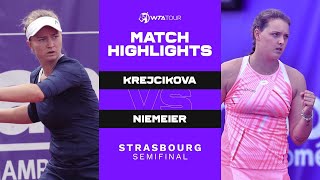 Barbora Krejcikova vs Jule Niemeier  2021 Strasbourg Semifinal  WTA Match Highlights [upl. by Rezzani]