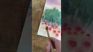 Poppy markings for the background in watercolour with Samantha [upl. by Pain]