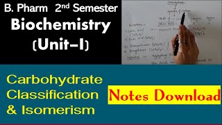 Classification amp Isomerism of Carbohydrate Biomolecules  B Pharm Biochemistry [upl. by Nevla]