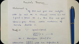 Rouches Theorem In Complex Analysis For MJPRU Students [upl. by Hyatt]