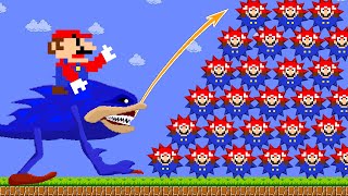 Can Mario and Shin Sonic Collect All 999 CIRCLE Mario in New Super Mario Bros Wii  2TB STORY GAME [upl. by Willing]