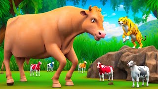 Giant Sand Cow Rescue  Farm Animals Fun Videos  Barn Animals Comedy Videos 3D [upl. by Najar57]