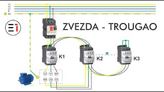 ZVEZDA TROUGAO Energetski deo  Star Delta starter power circuit wiring diagram [upl. by Zales]