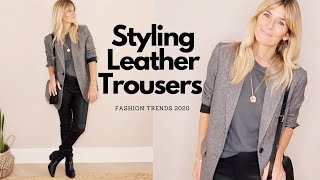 Styling LEATHER TROUSERS Lookbook  Fashion trends [upl. by Afira853]