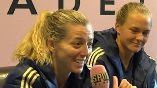 Magdalena Eriksson Linda Sembrant amp Hedvig Lindahl  Childrens press conference June 2019 [upl. by Llebana300]