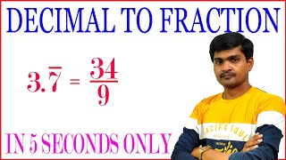 DECIMAL TO FRACTION SHORTCUT IN TELUGU I REPRESENTATION OF DECIMAL IN FRACTION TRICK I RAMESH SIR [upl. by Kutzer]