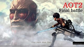 AOT2 Final battle pt2 night trainingthe colossal Titan attacks Trost district [upl. by Yevoc509]