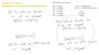 Chapter 5 Video 2 Quantifiers Conjunction Disjunction [upl. by Eadwina]