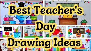 Teachers Day Special Drawing  Teachers Day poster drawing  Happy Teachers Day Drawing Idea easy [upl. by Beckett928]