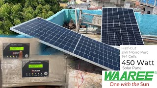 Unboxing amp Review  WAAREE 450Wp Solar Panel  Microtek 2035 VA Inverter ☀️🔋 [upl. by Einahpts]