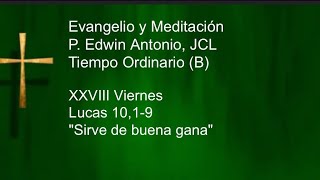 Evangelio XXVIII Viernes TO B Lc 10 19 quotServir de buena ganaquot P Edwin Antonio Video Católico [upl. by Anivle]