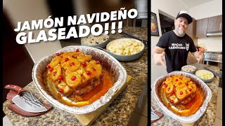 JAMÓN NAVIDEÑO GLASEADO al horno  Arroz con coca cola y Ensalada de Papas  pernil navideño [upl. by Dahcir]