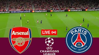 LIVE Arsenal vs PSG UEFA Champions League 2425 Full Match  VideoGame Simulation [upl. by Nuawtna]