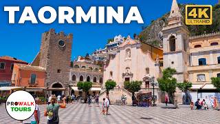 Taormina Sicily Walking Tour 4K60fps with Captions  Prowalk Tours [upl. by Ahsiemac]