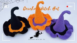 【EP308】Crochet Witch Hat for Halloween [upl. by Nniuq]