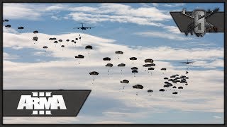 MASSIVE 60Man Paradrop  ArmA 3  80s US Invasion of Esseker [upl. by Harbert]