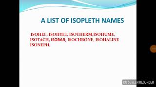 SSC JERRBLIST OF ISOPLETH NAMESISOHELISOHYETISOTHERMISOHUMEISOBARISOCHRONEISOHALINEISOTACH [upl. by Nilpik967]