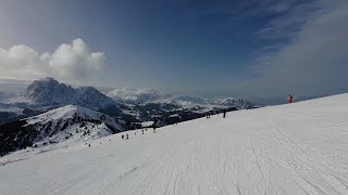 La Longia  The longest run from “Legendary 8quot slopes in Val Gardena Dolomiti Italy Feb2024 4K [upl. by Annawahs]