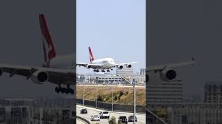 Qantas A380 landing at LAX airplanespotting [upl. by Alburg]