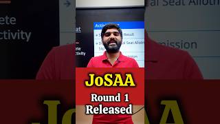 JOSAA Counselling Round 1 Seat Allotment Result Released  josaa round 1 result 2024 josaa2024 [upl. by Aisiat841]