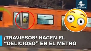 Grabados en el acto Cachan a pareja dándose amor en el último vagón del metro [upl. by Ezaria507]