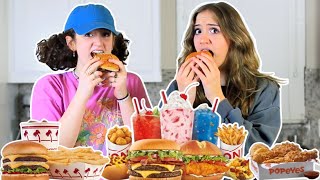 GUESS the FAST FOOD Challenge Annelise amp Julia [upl. by Oiraved]