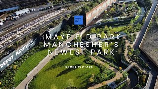 Mayfield Park Manchester newest Park drone footage [upl. by Emmery]